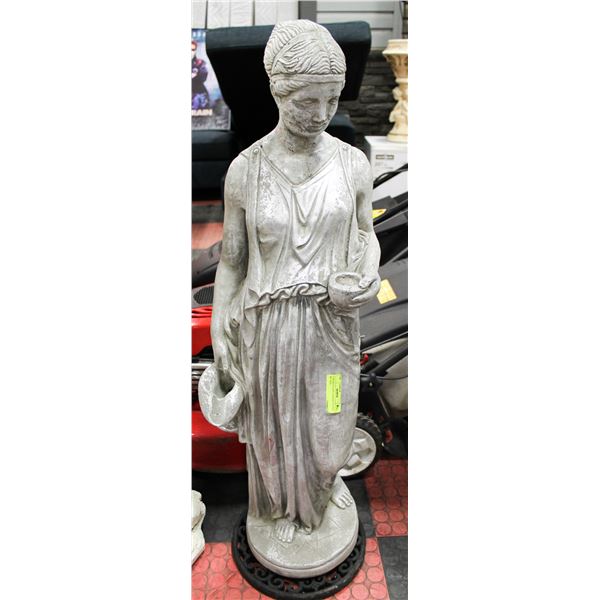CONCRETE LADY GARDEN STATUE 40" TALL