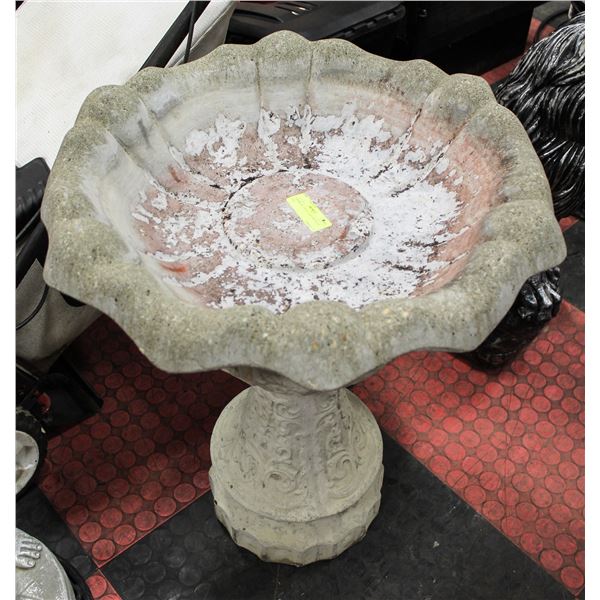CONCRETE 2 PIECE BIRD BATH 24" TALL