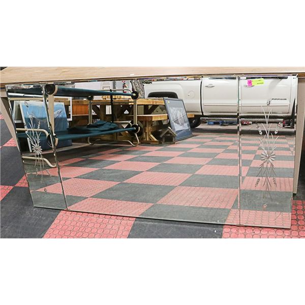 LARGE ETCHED GLASS MIRROR 5FT WIDE