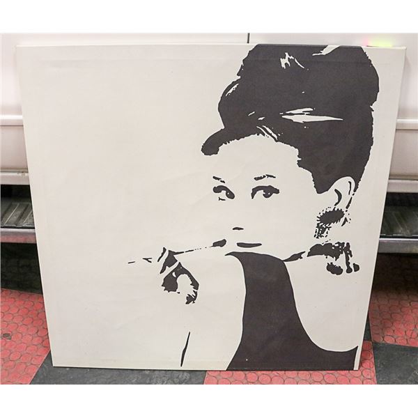 AUDREY HEPBURN ON CANVAS 36" X 36"