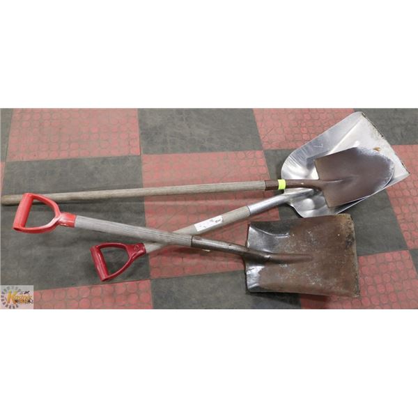 LOT OF THREE USED SHOVELS