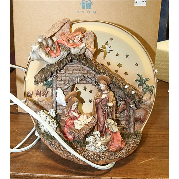 AVON LIGHT UP PLATE THE NATIVITY