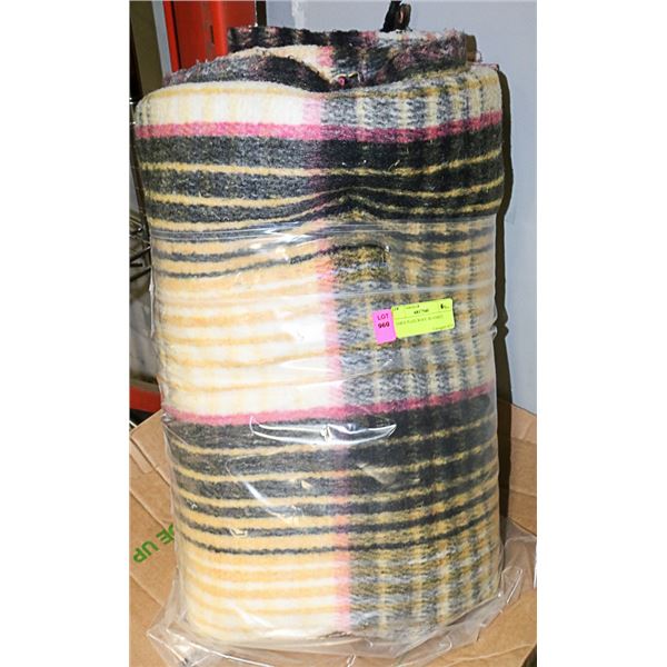 LARGE PLAID WOOL BLANKET