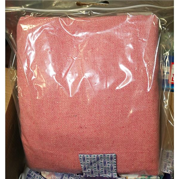 VINTAGE PINK WOOL BLANKET