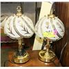 Image 1 : SET OF 2 BRASS TRI-LIGHT SMALL TOUCH LAMPS