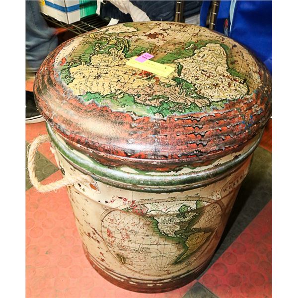 OLD WORLD STYLE STORAGE PAIL STOOL