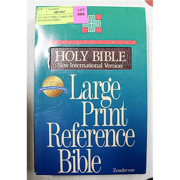 NIV HOLY BIBLE LARGE PRINT REFERENCE BIBLE