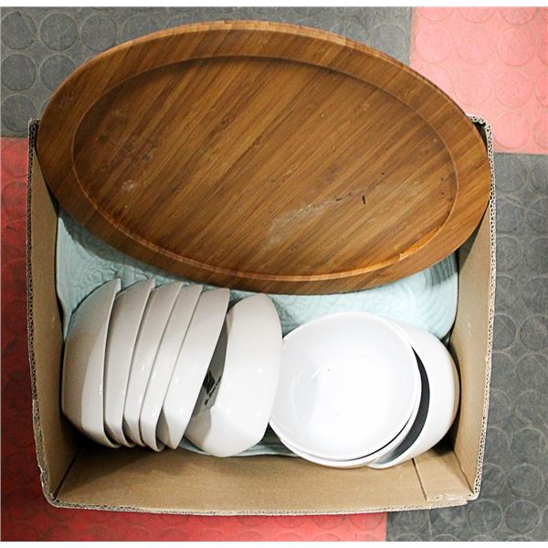 LOT OF WHITE CONDIMENT DISHES