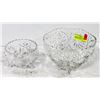 Image 1 : PINWHEEL CRYSTAL 2 FOOTED BOWLS-5-1/2" & 8-1/2"