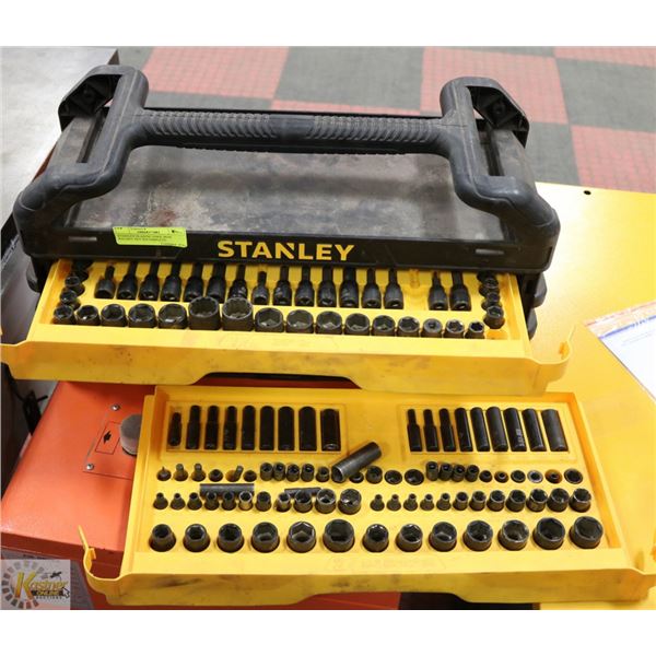 STANLEY PLASTIC TOOL BOX RACHET SET INCOMPLETE