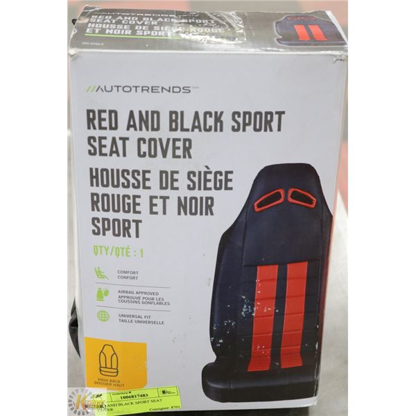 RED AND BLACK SPORT SEAT COVER