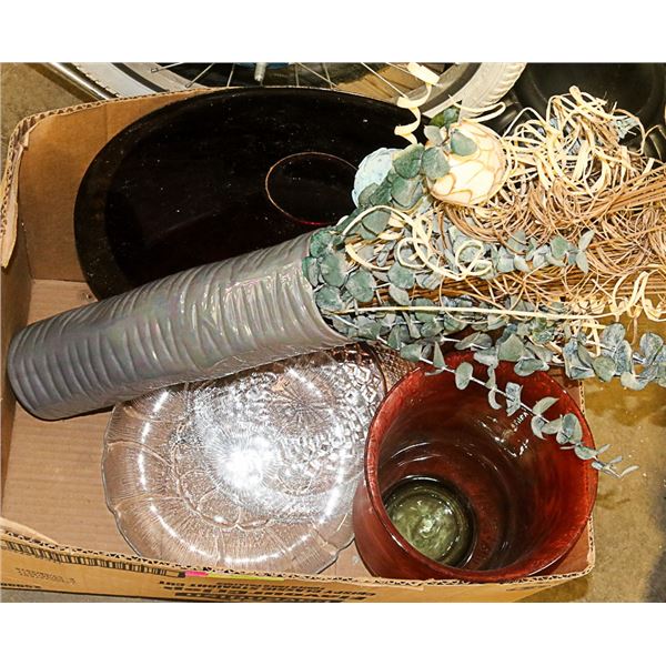 LOT OF HOUSEHOLD-FRUIT BOWL,VASES & PLATTERS