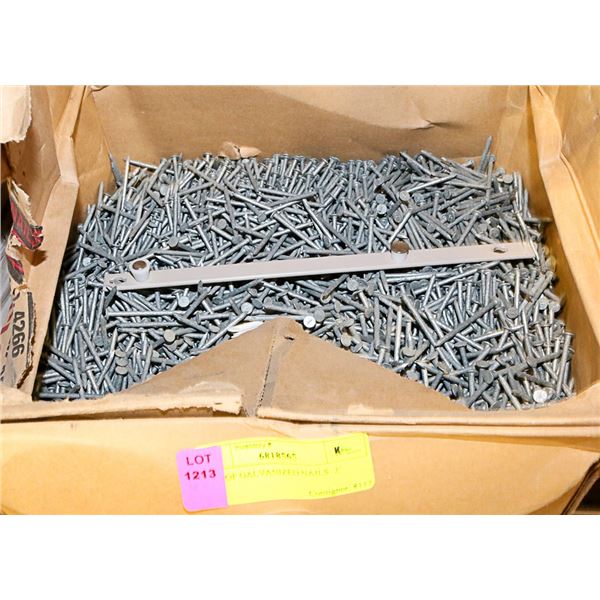 BOX OF GALVANIZED NAILS. 2"