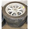 Image 1 : LOT OF TWO 3 BOLT ALUMINUM RIMS WITH BRIDGESTONE