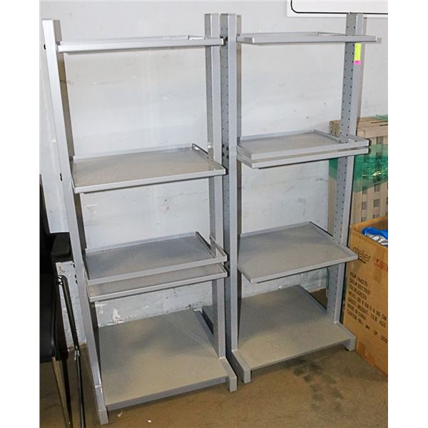 LOT OF 2 GREY SHELVES