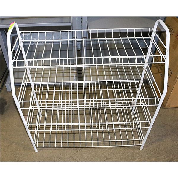 WHITE WIRE SHOE RACK