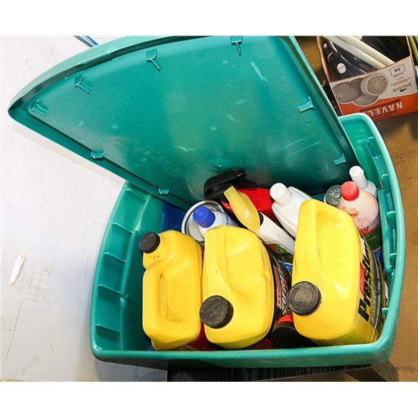 HEAVY DUTY GREEN TOTE WITH LID FULL OF