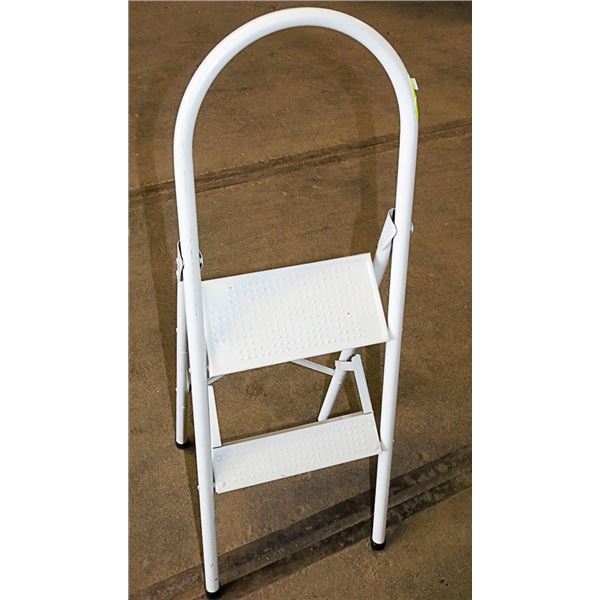 METAL TWO-STEP LADDER - EASY FOLD, CARRY AND