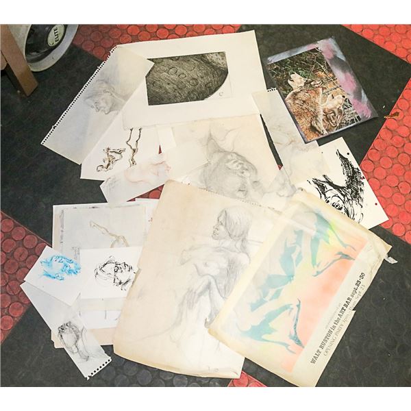 LOT OF 20 ASSORTED DRAWINGS
