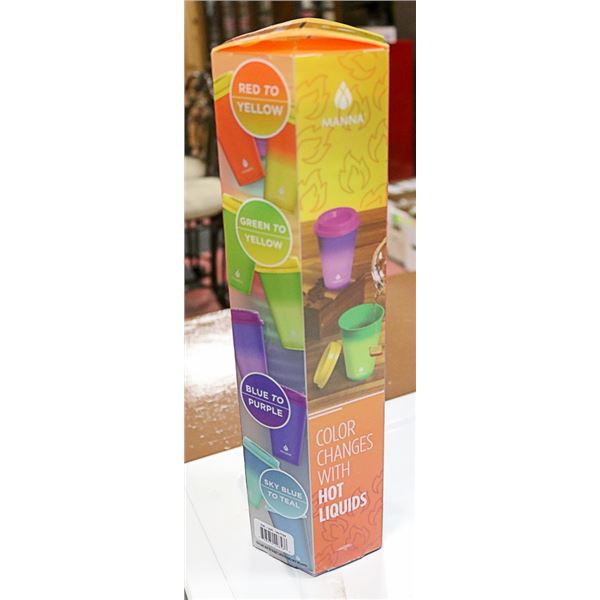 SET OF 12 TO-GO CUPS COLOR CHANGES W/ HOT LIQUIDS