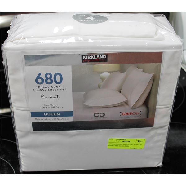 KIRKLAND 680 THREAD COUNT 6 PC SHEET SET SZ: QUEEN