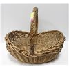 Image 1 : LARGE WICKER BASKET 17"W X 21"L WITH HANDLE