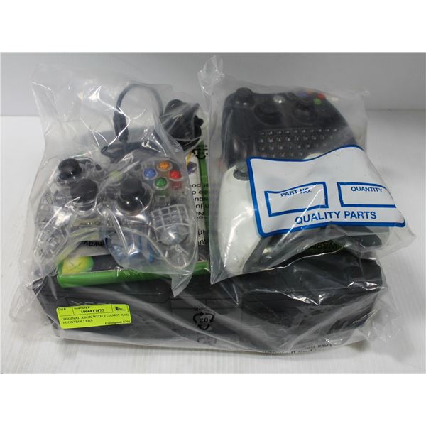 ORIGINAL XBOX WITH 2 GAMES AND 3 CONTROLLERS