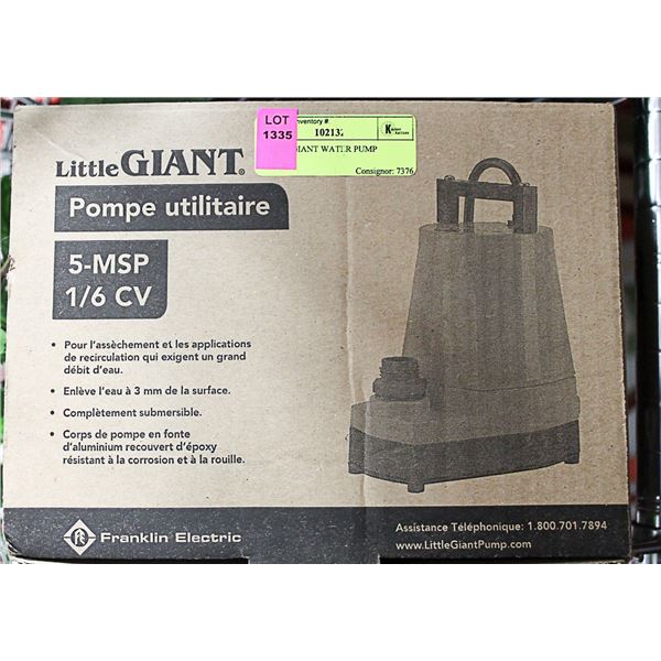 LITTLE GIANT WATER PUMP