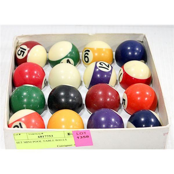 SET MINI POOL TABLE BALLS