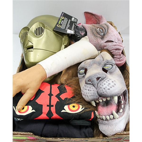 NEW BOX C3PO, PIG MASK, LION MASK, FAKE FOOT AND