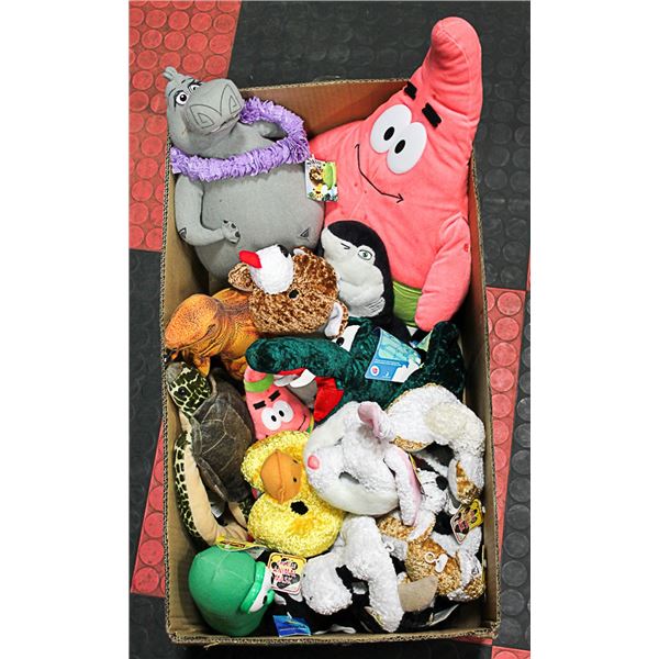 NEW BOX ASSORTED PUPPETS AND SPONGE BOB, HIPPO