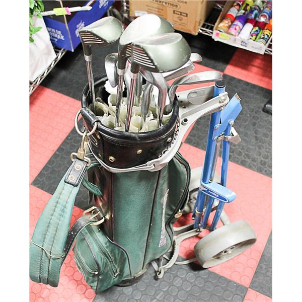 WOMENS DUNLOP GOLF SET, BAG AND CART