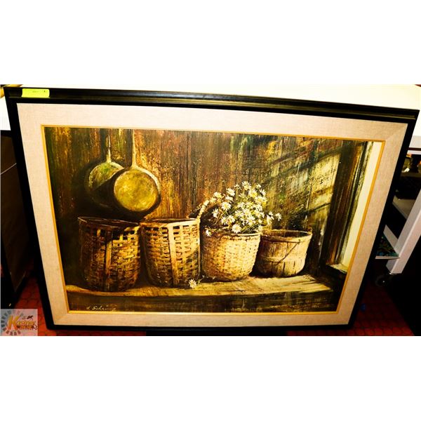 ADOLPH SCHRINQ PICTURE OF BASKETS 43"W-31" TALL
