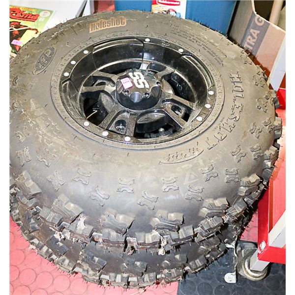 LOT OF 2 ALUMINUM QUAD TIRES, 22 X 7 - 10
