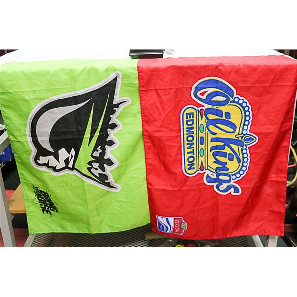LOT OF 2 OIL KINGS FLAGS