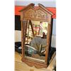 Image 1 : VINTAGE FRAMED WALL MIRROR - DARK WOOD GRAIN