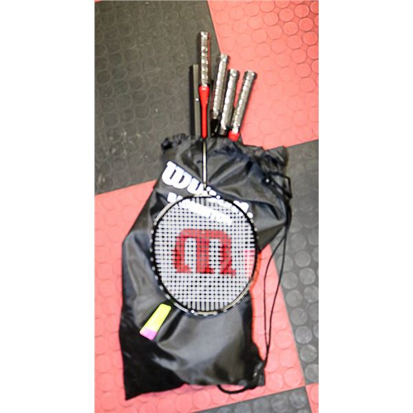 NEW 4 RACKET WILSON BADMINTON SET INCLUDES