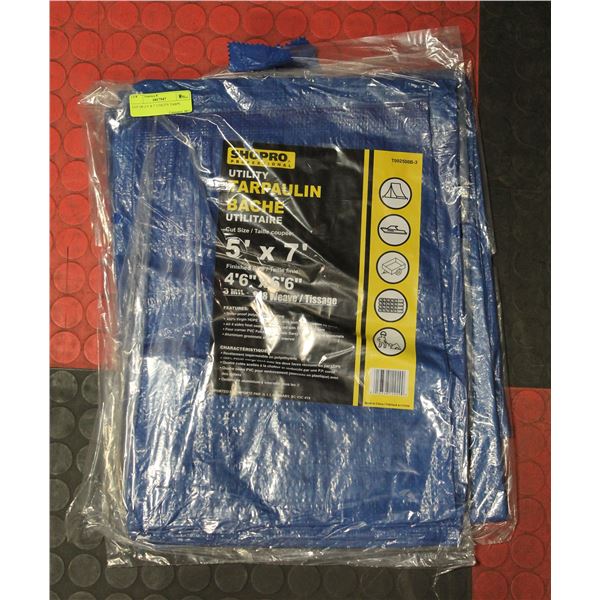 LOT OF 2 5' X 7' UTILITY TARPS