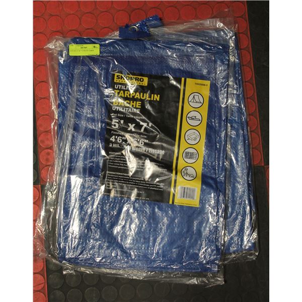 LOT OF 2 5' X 7' UTILITY TARPS