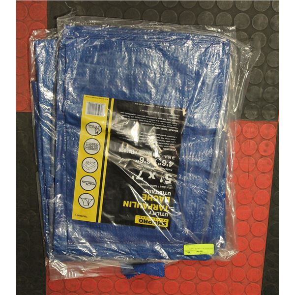LOT OF 2 5' X 7' UTILITY TARPS