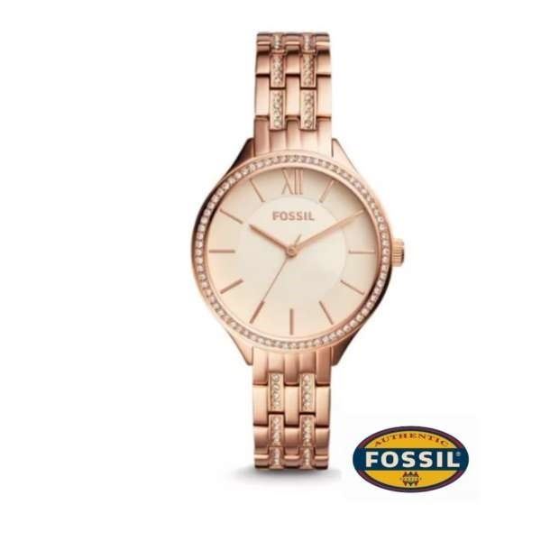 NEW FOSSIL 3 HANDS ROSE-GOLD TONE 36MM MSRP $215