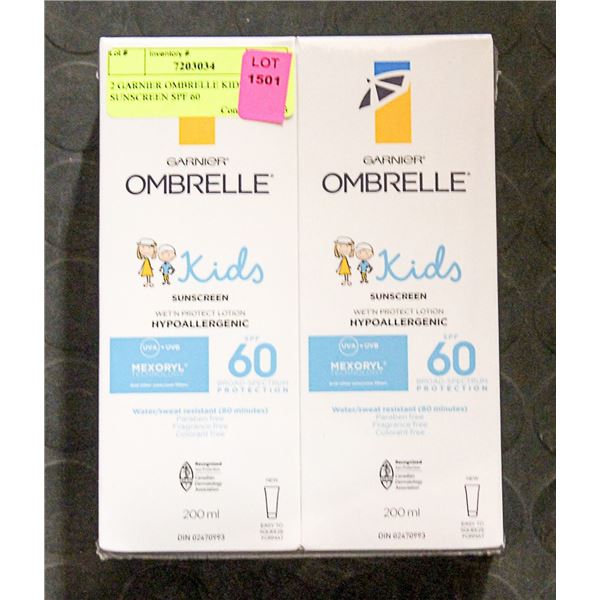 2 GARNIER OMBRELLE KID'S SUNSCREEN SPF 60