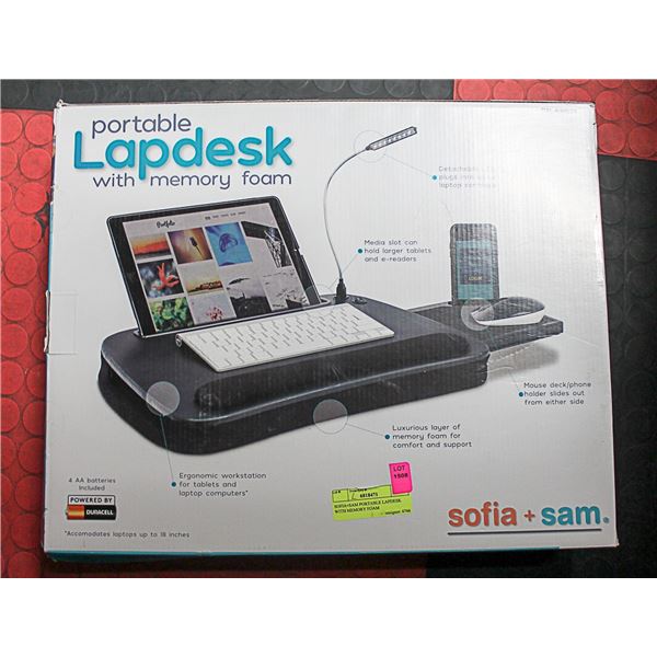 SOFIA+SAM PORTABLE LAPDESK WITH MEMORY FOAM