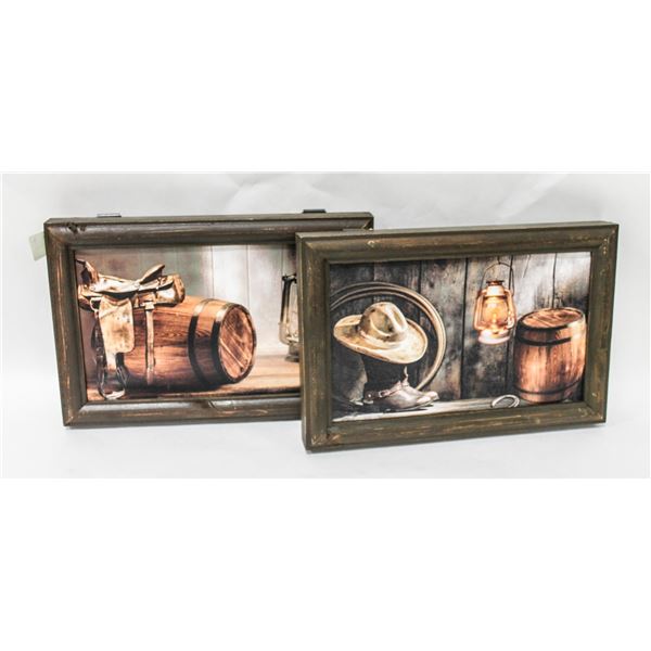 2 SMALL WESTERN PICTURES 9" X 13"