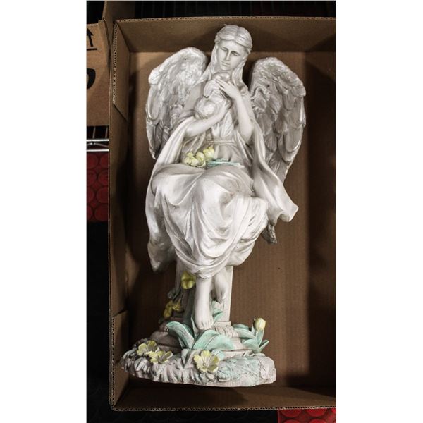 GARDEN ANGEL HOLDING RABBIT ,FLORAL DECORATION