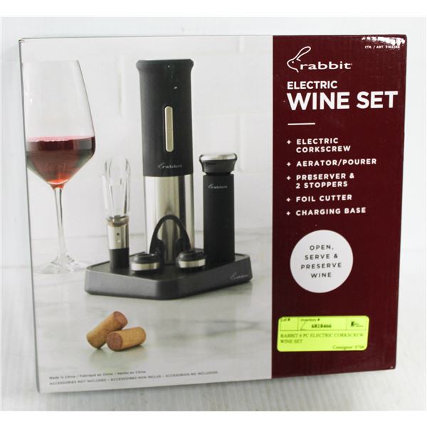 RABBIT 6 PC ELECTRIC CORKSCREW WINE SET