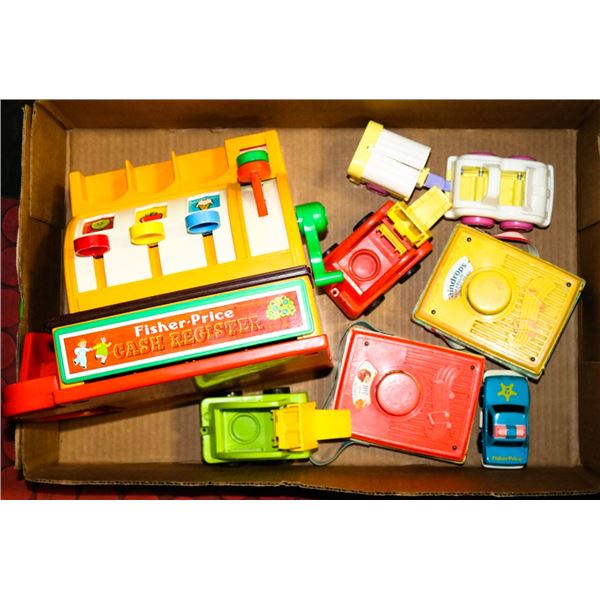 TRAY OF VINTAGE FISHER PRICE