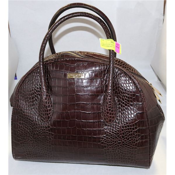 LARGE KATE SPADE CROC SHOULDER BAG 100% LEATHER