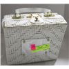 Image 1 : VINTAGE WHITE WICKER PURSE WITH  BAKELITE HANDLES