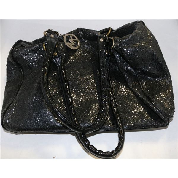 MICHAEL KORS BLACK SEQUIN LARGE PURSE